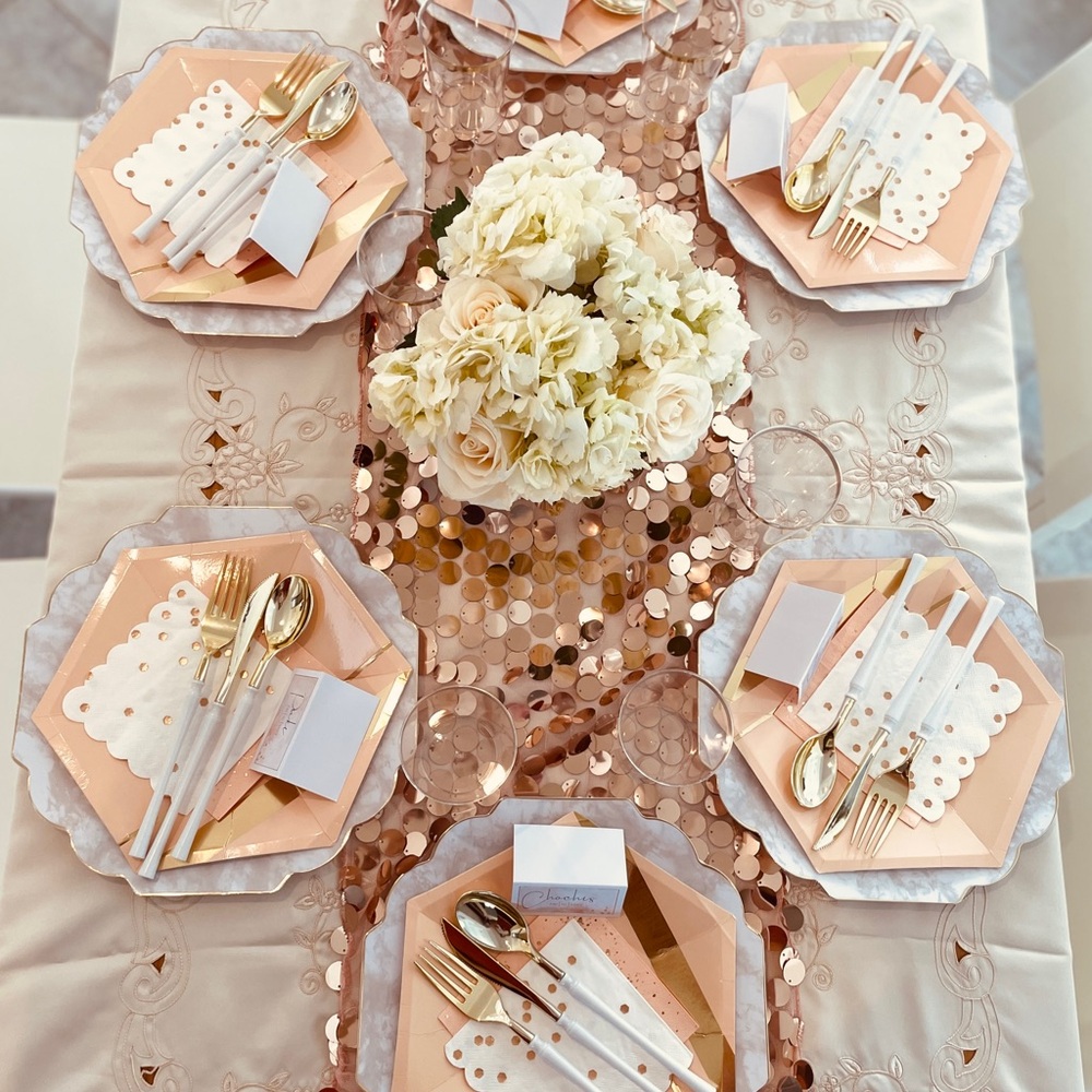 Elegant Rose Gold Dining Set